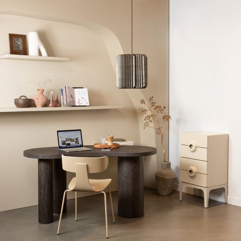 WOOOD MERGE Byrå med 4 Lådor i Eucalyptusträ Greige