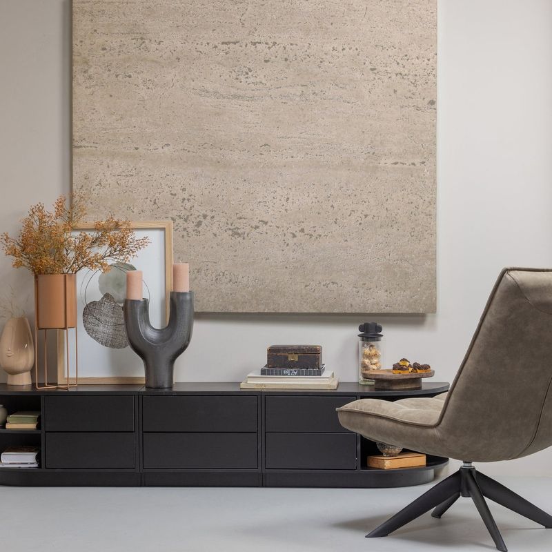 WOOOD Jouke Snurrfåtölj i Läderlook Grön