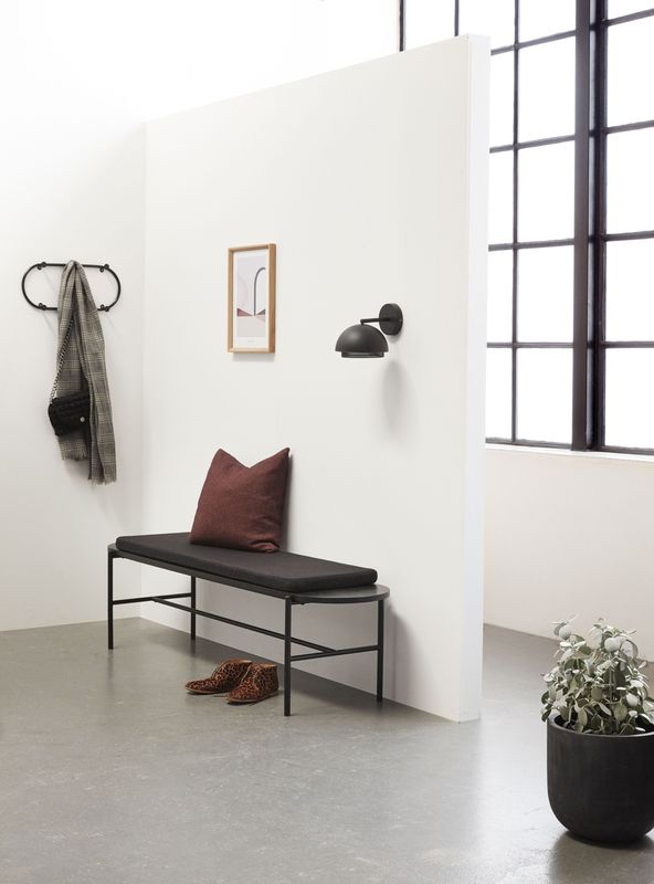 Hübsch Norm Bänk Svart 180x45xh49cm