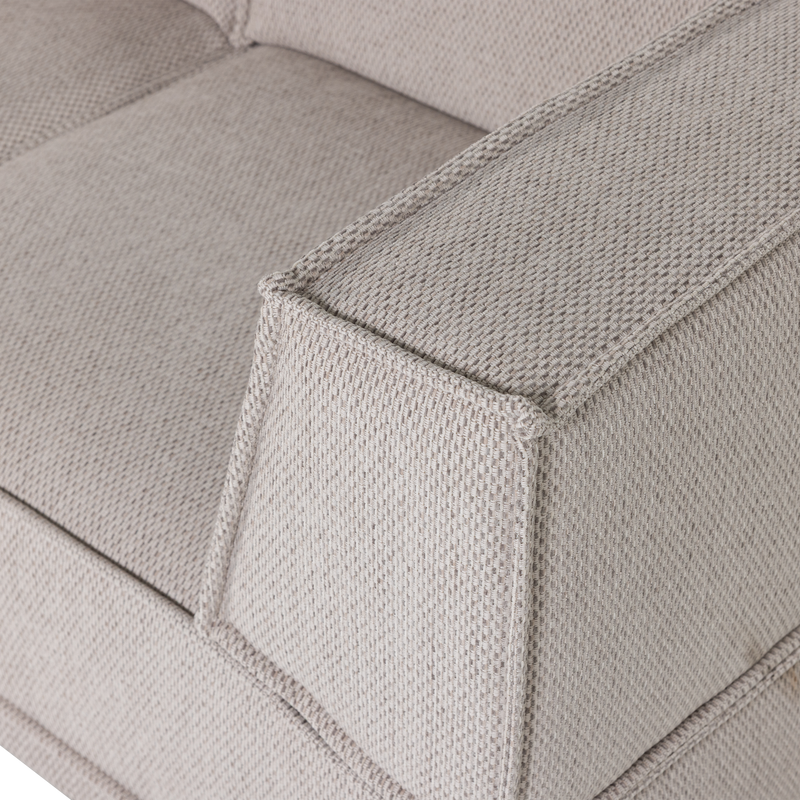 WOOOD Manu Chaise Longue Soffa Vänster i Grov Chenille Natur