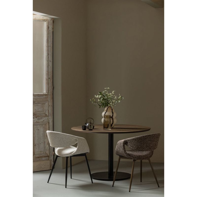 WOOOD Yossi Matstol i Naturlig Färg med Svart Metallben 2 st