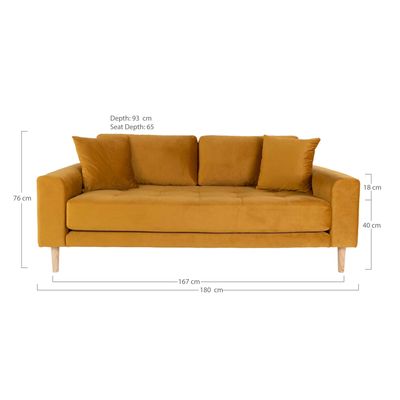 House Nordic Lido 2,5-sits Soffa i Mustard Yellow
