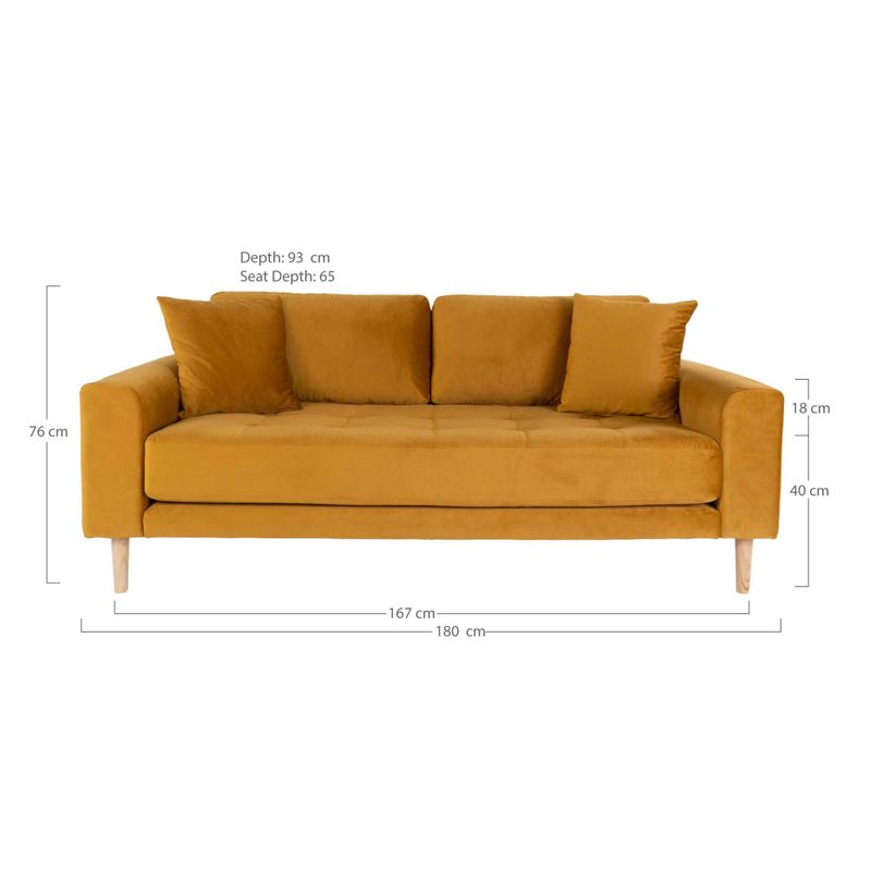 House Nordic Lido 2,5-sits Soffa i Mustard Yellow