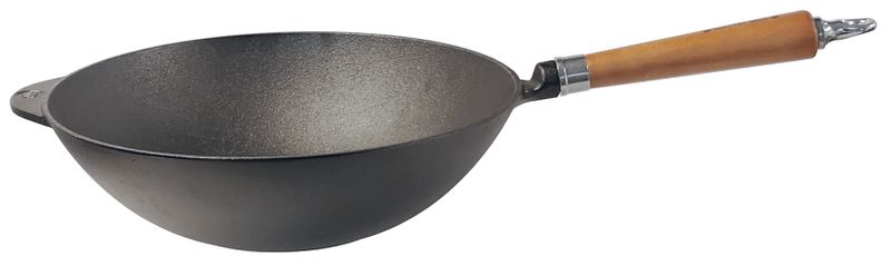 Ronneby Bruk, Wokpanna Gjutjärn 32 cm Brunt Trähandtag