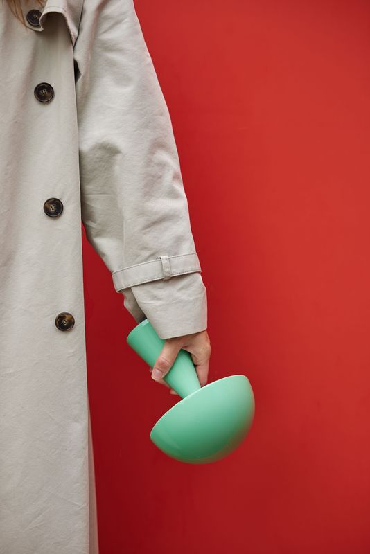 Hübsch Mush Bärbar bordslampa Grön ø15xh20cm