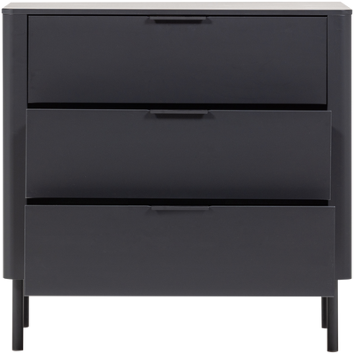 WOOOD Gunnar Byrå med Lådor i Matt Svart Furu