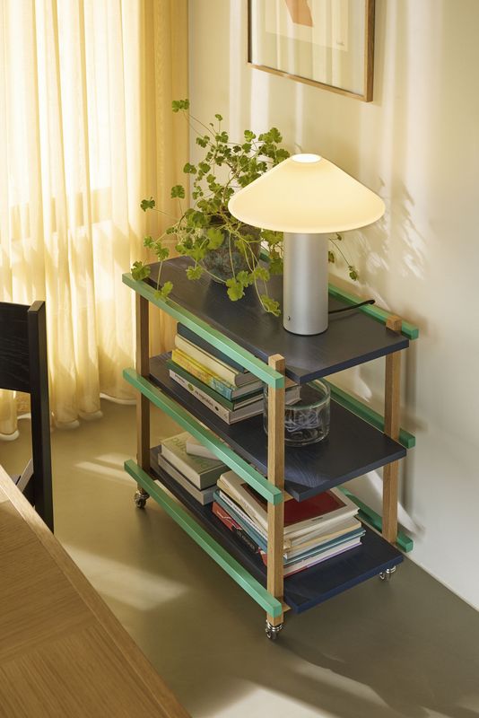 Hübsch Crayon serveringsvagn flerfärgad mörkblå 70 x 38 x H70 cm