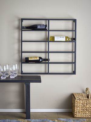 Bloomingville Magne Vinställ, Svart Metall