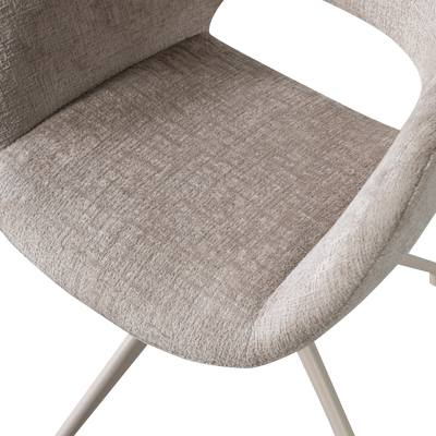 WOOOD ELIVA Matstol Struktur Sammet Sand - Set om 2