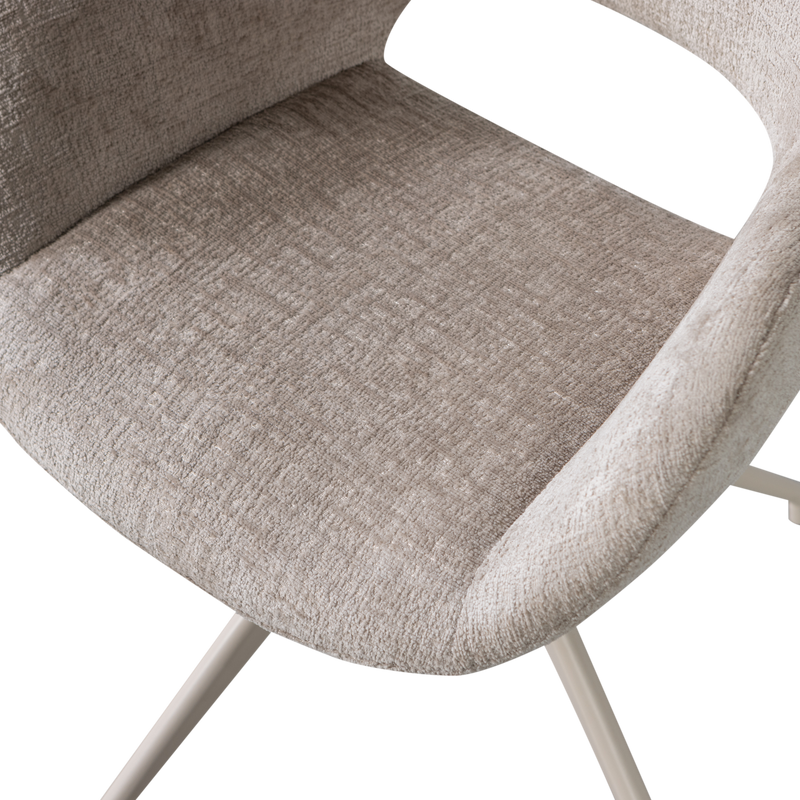 WOOOD ELIVA Matstol Struktur Sammet Sand - Set om 2