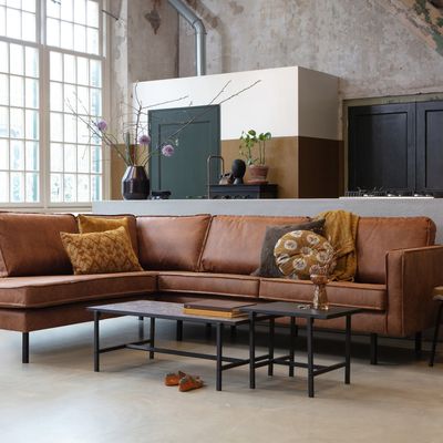 WOOOD Rodeo Hörnsoffa Vänster i Eco Läder Konjak