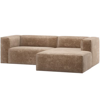 WOOOD BEAN Chaiselongsoffa Höger Chenille Sammet Mullvad