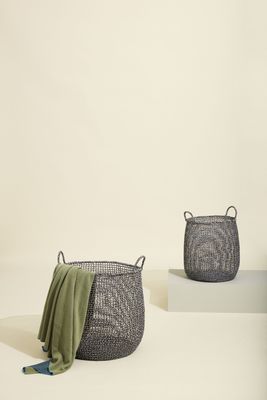 Hübsch Mist Korgar Brun/Blå (set om 2) ø35xh44, ø43xh50cm