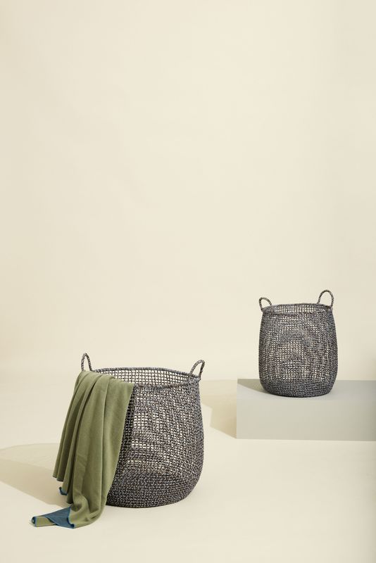 Hübsch Mist Korgar Brun/Blå (set om 2) ø35xh44, ø43xh50cm