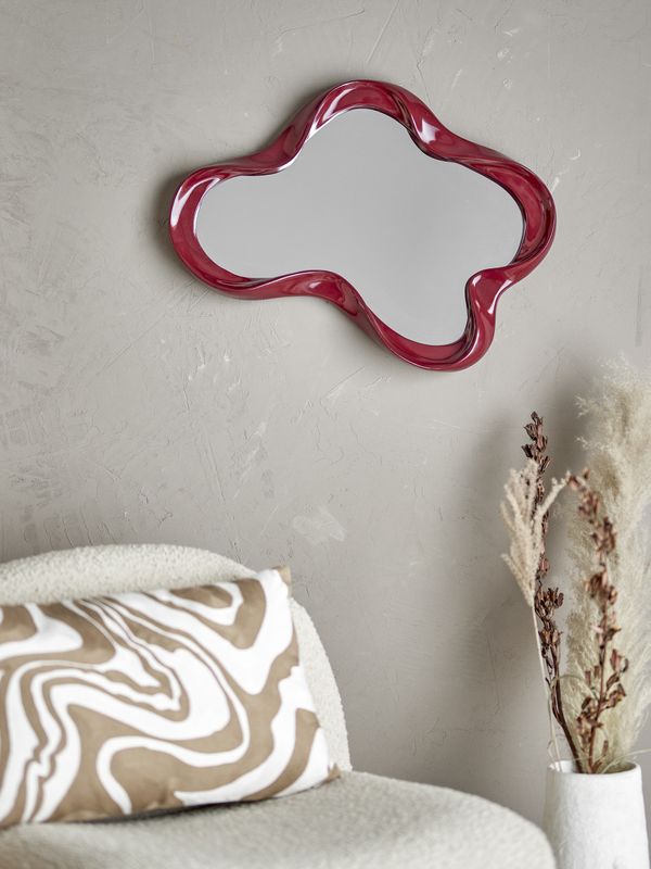 Bloomingville Violeta Väggspegel, Röd, Polyresin