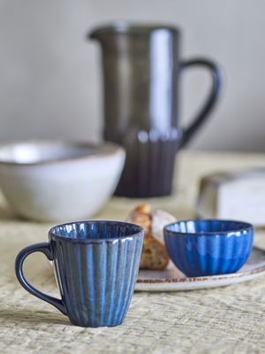 Bloomingville Latina Mugg, Blå, Stengods 8,5 cm 6-pack