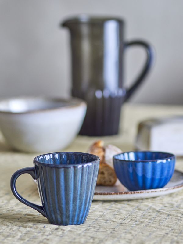 Bloomingville Latina Mugg, Blå, Stengods 8,5 cm 6-pack
