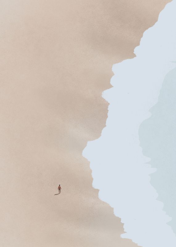 Venture Home Beach Poster Beige