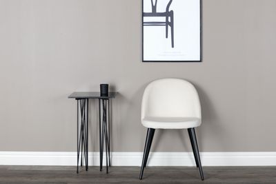 Venture Home Razzia & Velvet Runt Matbord ⌀106 Grå + 4 st Matstolar Grädde