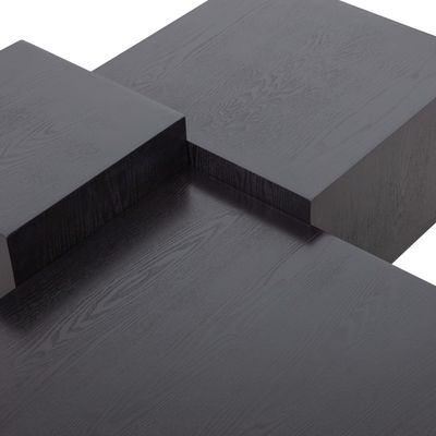 WOOOD Pim Sidobord Trä Svart - Set om 3