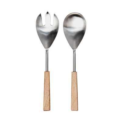 Affari of Sweden NICO Salladsbestick 30 cm, Natur/silverfärgad