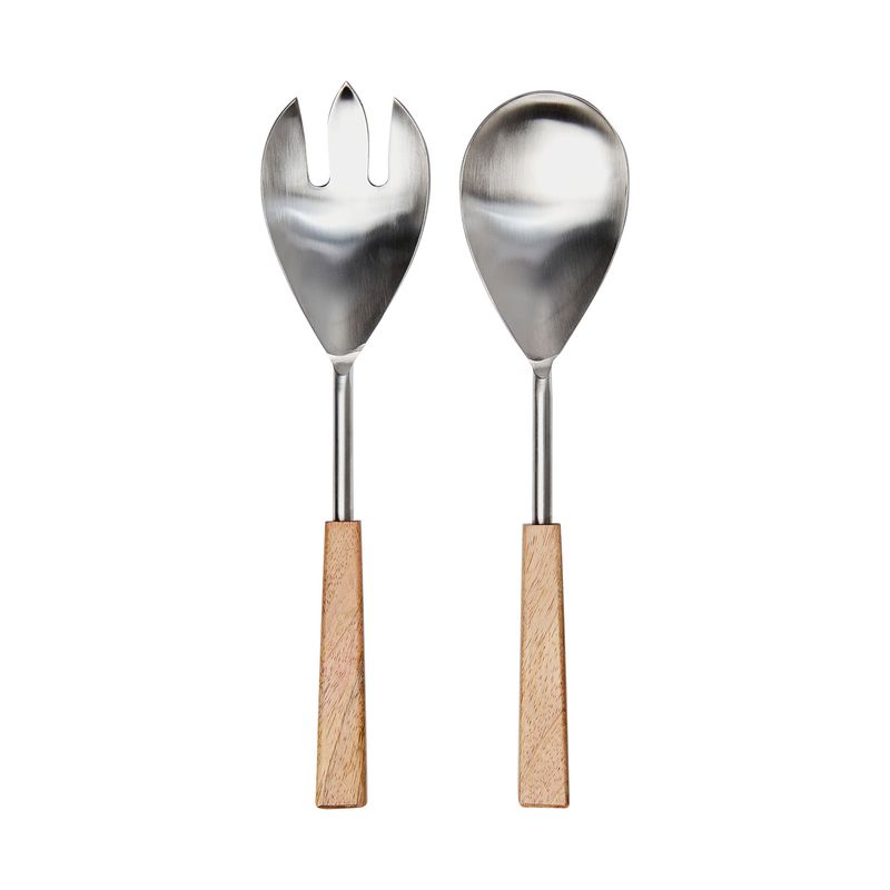 Affari of Sweden NICO Salladsbestick 30 cm, Natur/silverfärgad
