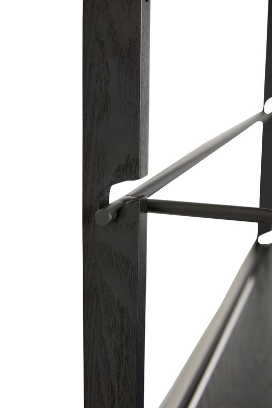 Hübsch Norm Väggmonterad Hylla med 4 Hyllplan - Svart 80xh180cm