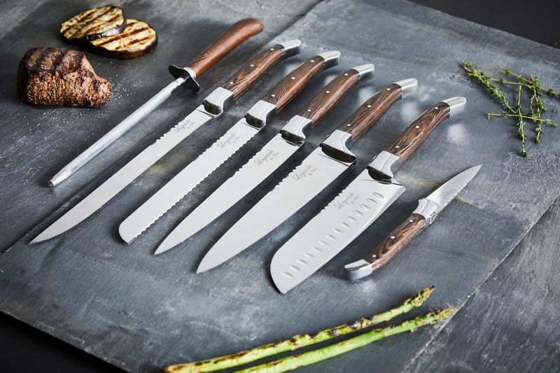 Laguiole By Hâws kockset med 7 delar med handtag i wengéträ