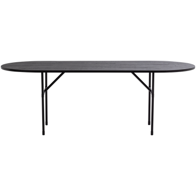 WOOOD Arthur Ovalt Matbord med H-ben i Svart Ek