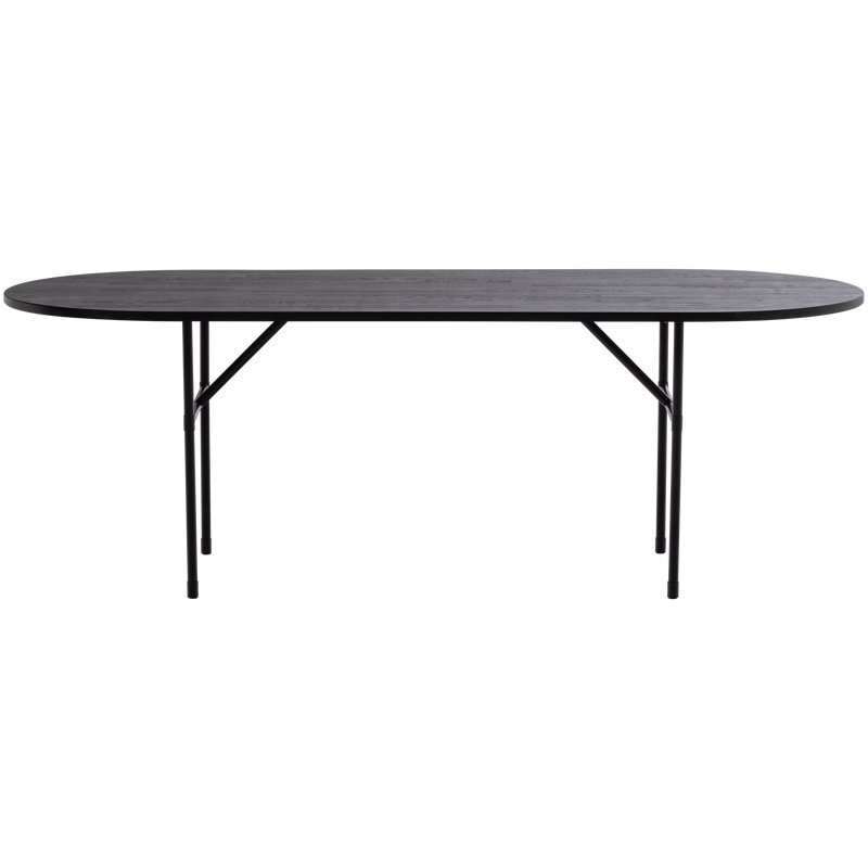 WOOOD Arthur Ovalt Matbord med H-ben i Svart Ek