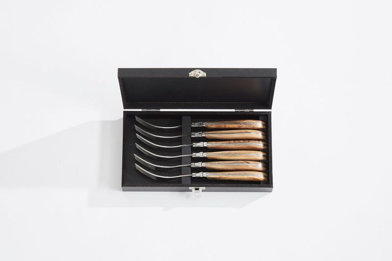Laguiole By Hâws grillgafflar 6-pack, handtag i olivträ