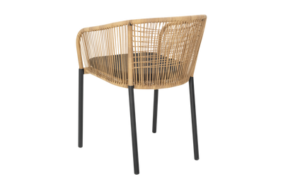 Brafab Delta Stol Svart / Natural Wicker / Teddy Black