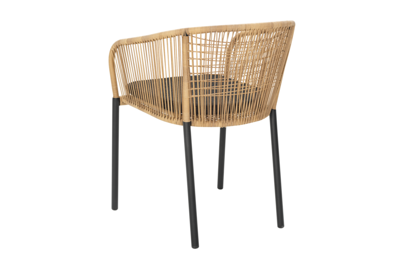 Brafab Delta Stol Svart / Natural Wicker / Teddy Black