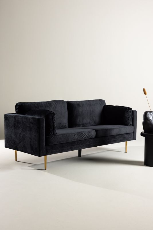 Venture Home Boom 3-Sits Soffa i Svart Sammet