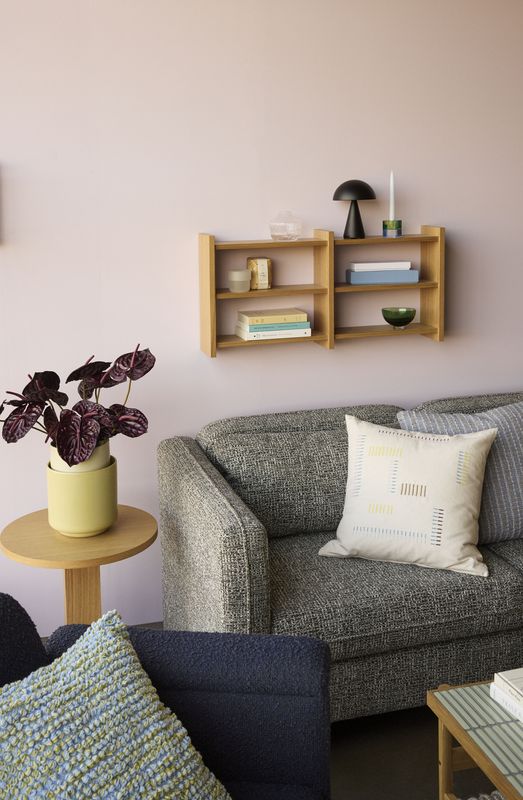 Hübsch Kant Väggmonterad Hylla Natur 85x15xh40cm