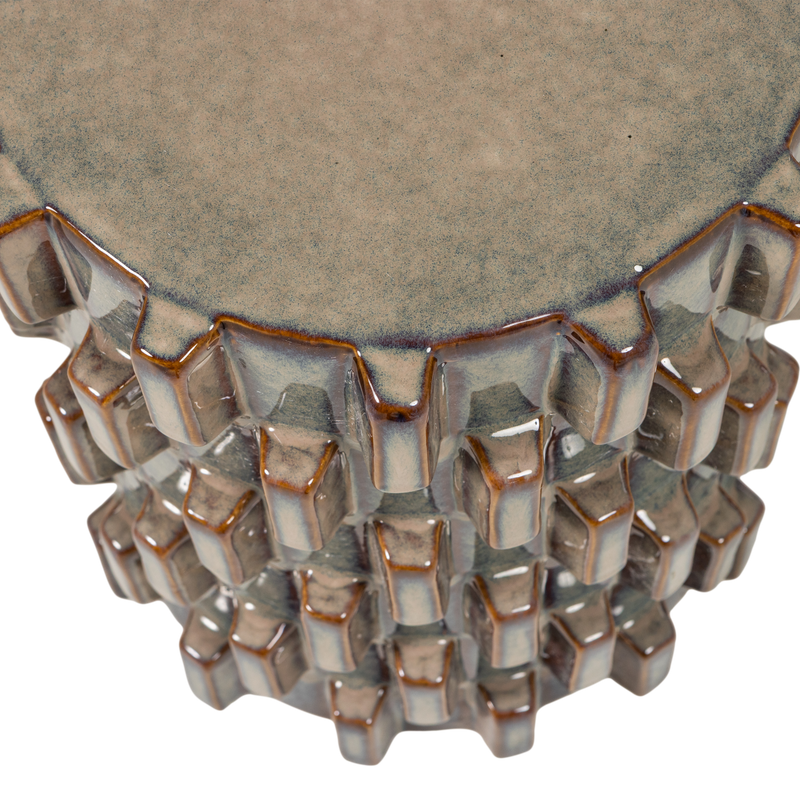 WOOOD Axu Dekorativt Sidobord i Keramik Gråblå