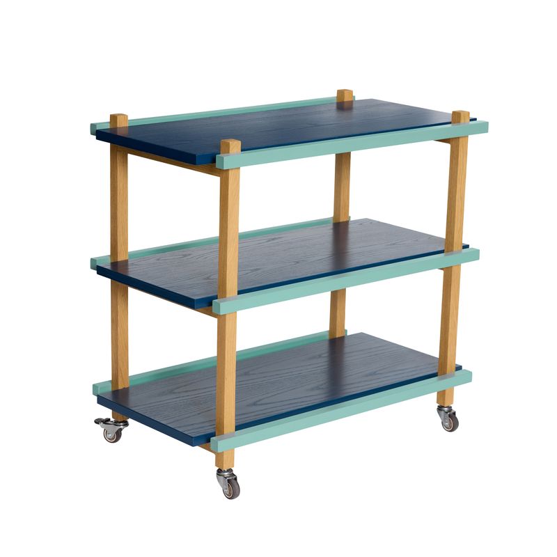 Hübsch Crayon serveringsvagn flerfärgad mörkblå 70 x 38 x H70 cm