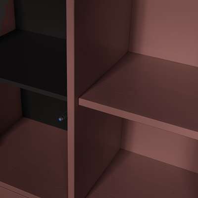 WOOOD MEREL Förvaringsskåp i Vinröd Furu