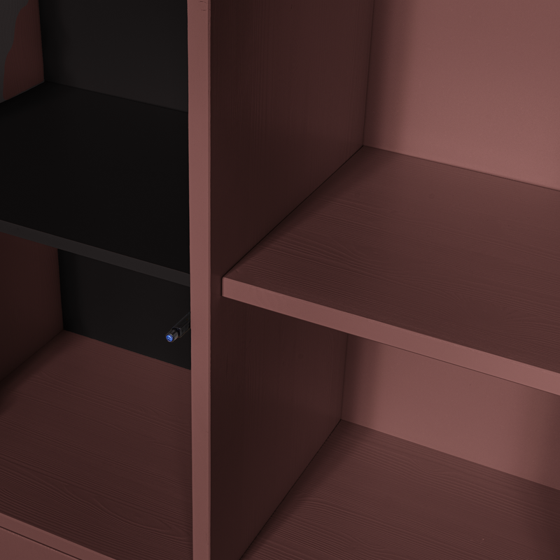 WOOOD MEREL Förvaringsskåp i Vinröd Furu