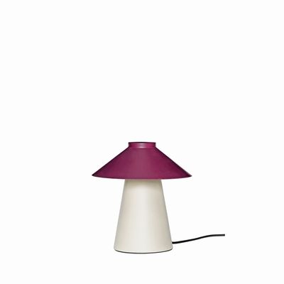 Hübsch Chipper Bordslampa Sand/Vinröd