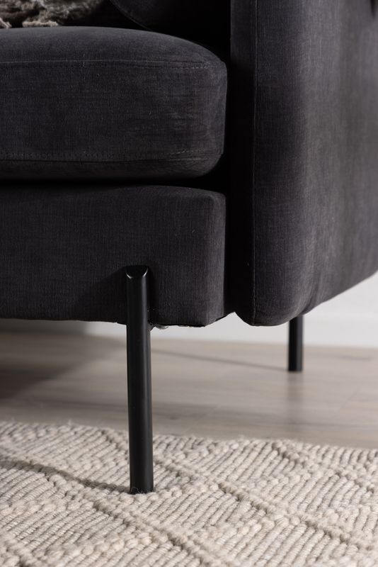 Venture Home Antibes 3-Sits Soffa i Mörkgrått Tyg