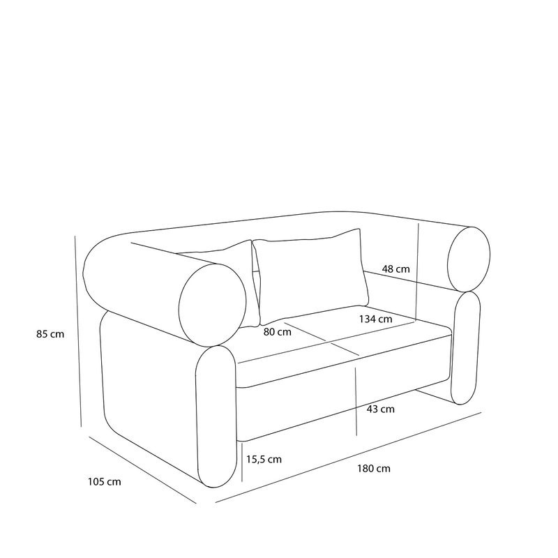 Hübsch Vera Soffa Grå 180x105xh85cm