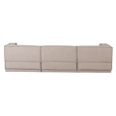 WOOOD Manu Chaise Longue Soffa Höger i Grov Chenille, Naturlig