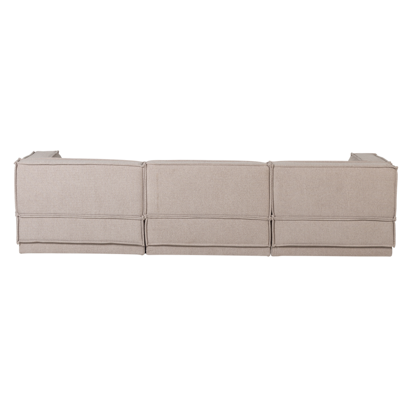 WOOOD Manu Chaise Longue Soffa Höger i Grov Chenille, Naturlig