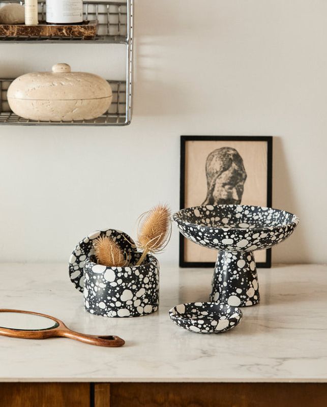 Nordal MULES förvaringsburk S - svart/vit