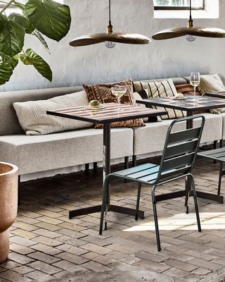 House Doctor Stripe Kafébord Dammig ros Beige