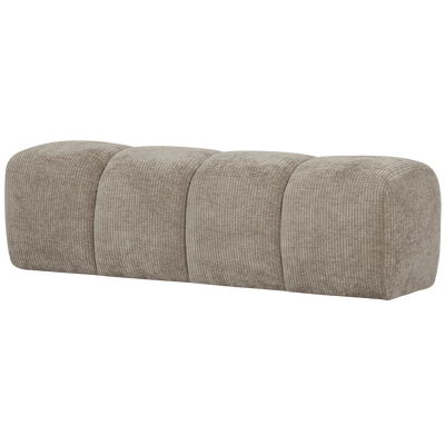 WOOOD MOJO Matbänk 164 cm Ribbad Tyg Mörk Sand