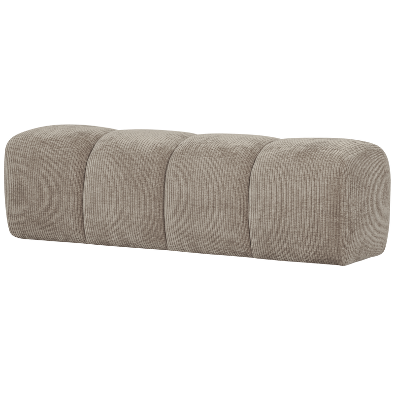 WOOOD MOJO Matbänk 164 cm Ribbad Tyg Mörk Sand