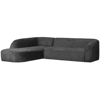 WOOOD SLOPING Hörnsoffa Vänster Struktur Sammet Berg