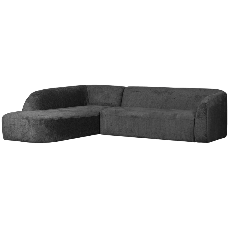 WOOOD SLOPING Hörnsoffa Vänster Struktur Sammet Berg